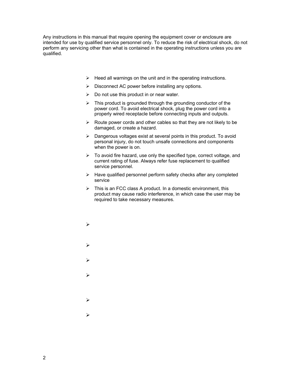Warnings, Cautions, Cautions (continued) | Sierra Video Yosemite User Manual | Page 8 / 102