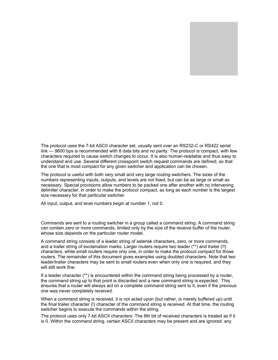 Communication protocol | Sierra Video Yosemite User Manual | Page 81 / 102