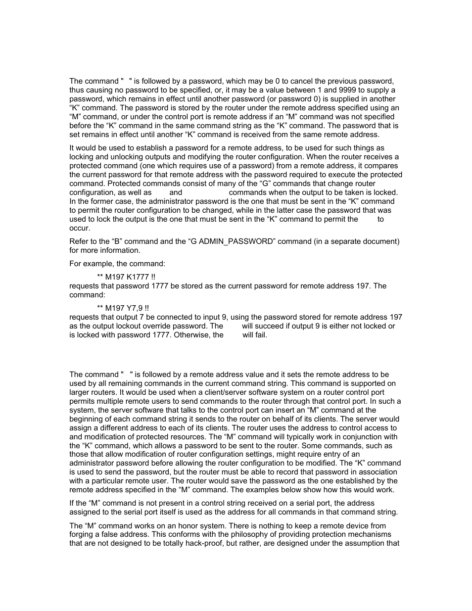 K”: set password, M”: set remote address | Sierra Video Yosemite User Manual | Page 87 / 102