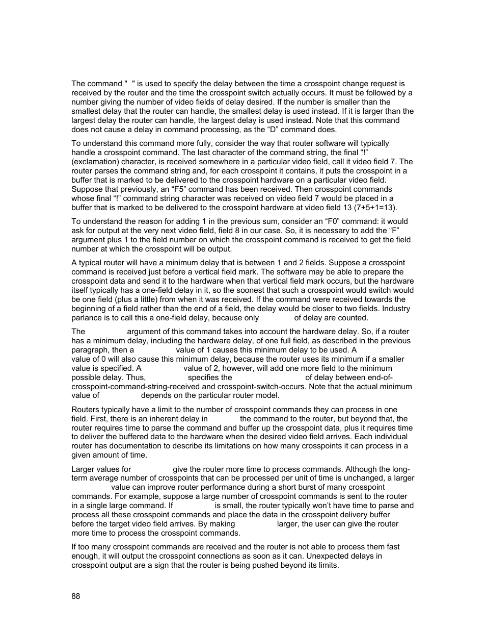 F”: field delay | Sierra Video Yosemite User Manual | Page 94 / 102