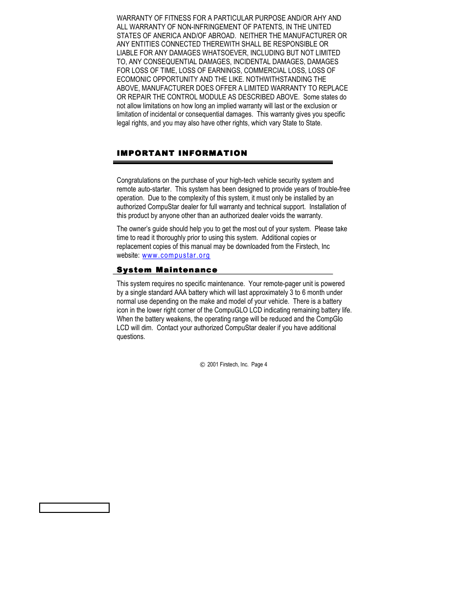 CompuSTAR 2000AS User Manual | Page 4 / 20