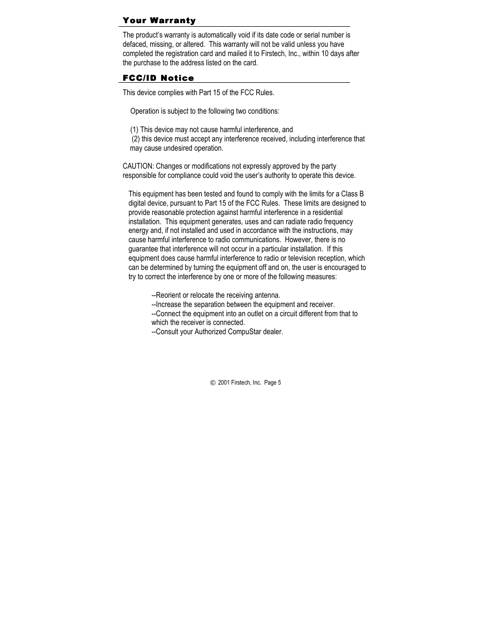 CompuSTAR 2000AS User Manual | Page 5 / 20