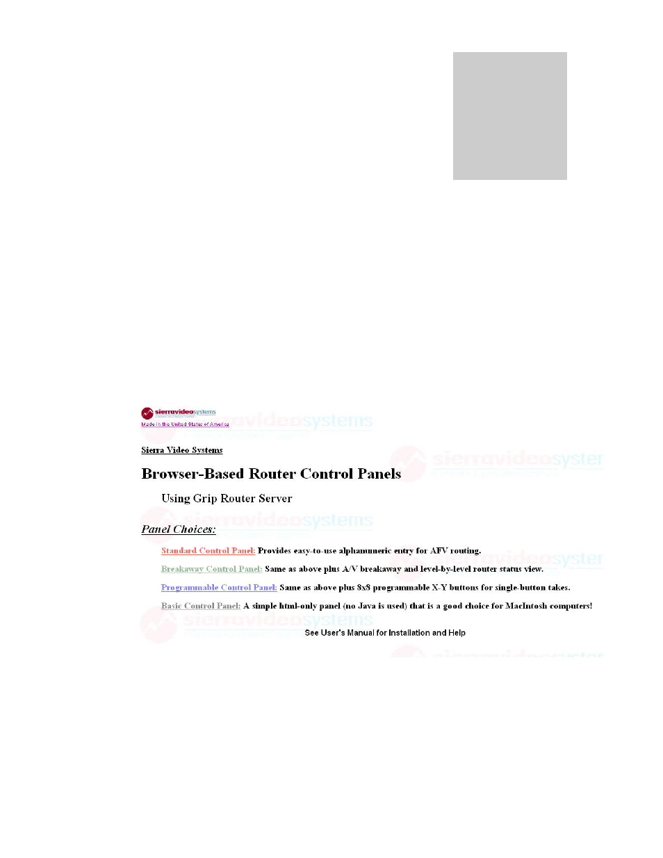 Introduction, Operation 15, Introduction 15 | Operation | Sierra Video Ethernet TCP/IP Web Control User Manual | Page 21 / 29