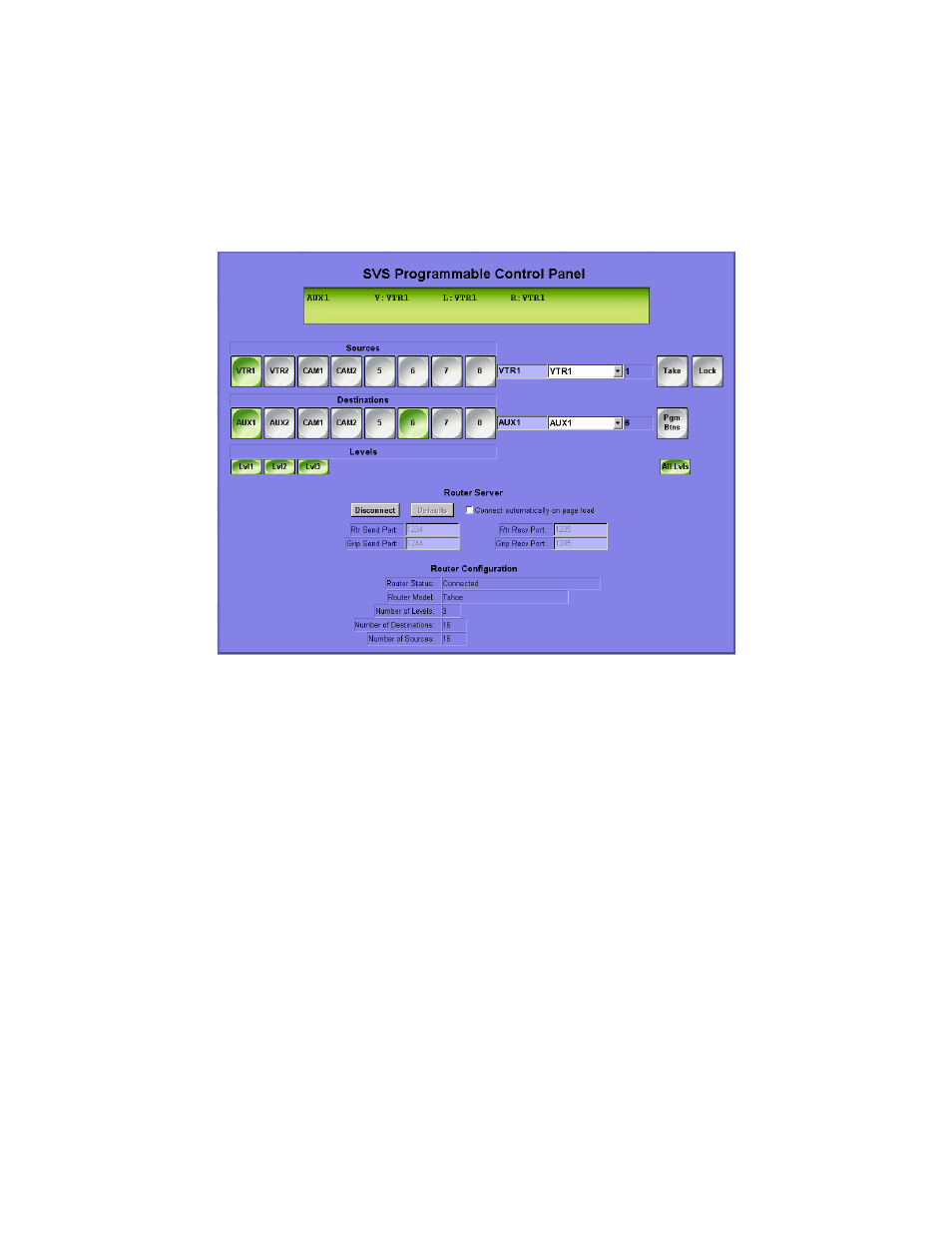 Programmable control panel, Programmable control panel 22 | Sierra Video Ethernet TCP/IP Web Control User Manual | Page 28 / 29