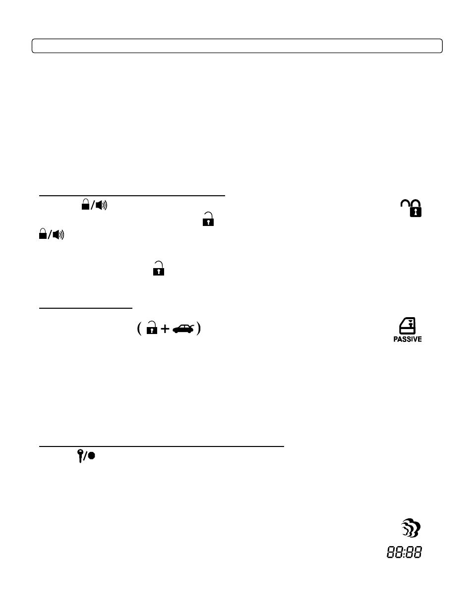 General system functions, Sending commands, Active lock/arm and unlock/disarm | Passive lock/arm, Automatic transmission remote start function | CompuSTAR P1WAMR User Manual | Page 7 / 18