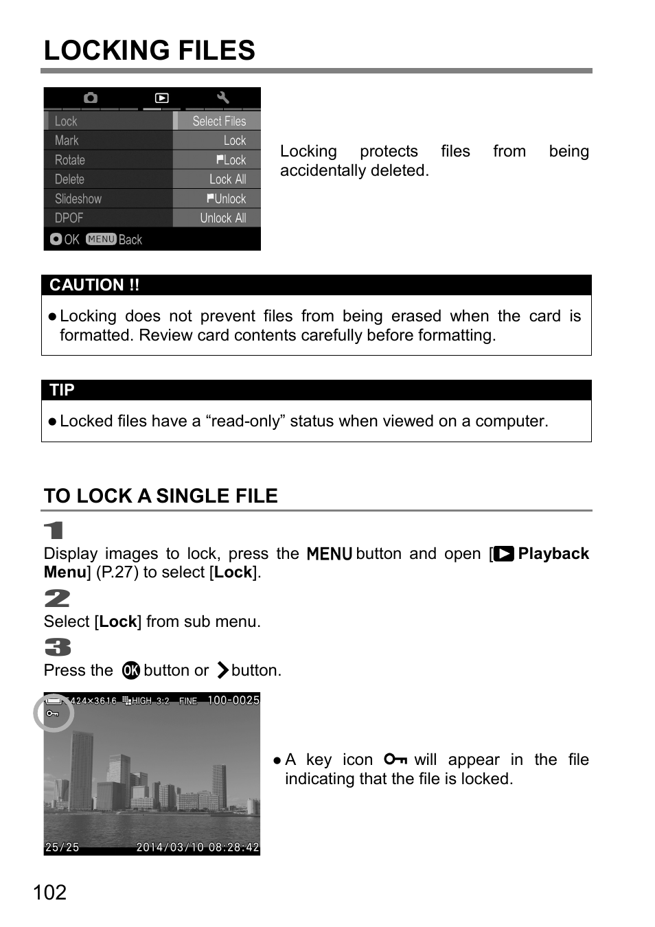 Locking files | SIGMA DP3 Quattro User Manual | Page 102 / 142