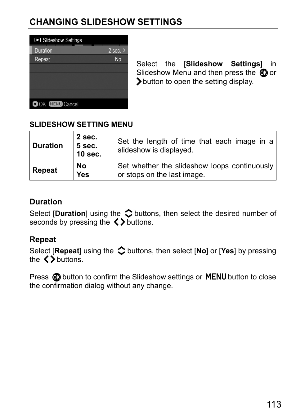 Changing slideshow settings | SIGMA DP3 Quattro User Manual | Page 113 / 142