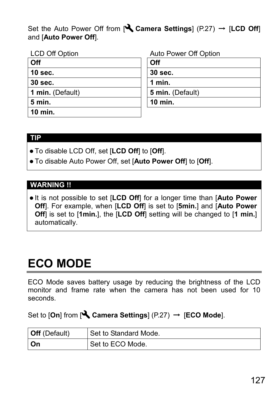 Eco mode | SIGMA DP3 Quattro User Manual | Page 127 / 142