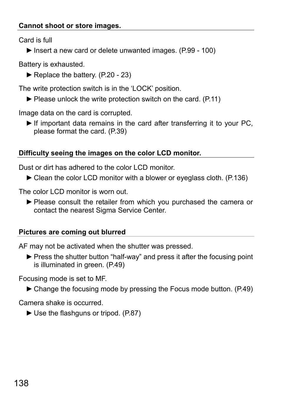 SIGMA DP3 Quattro User Manual | Page 138 / 142