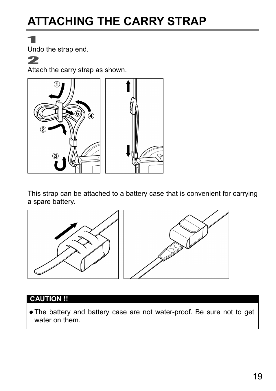 Attaching the carry strap | SIGMA DP3 Quattro User Manual | Page 19 / 142