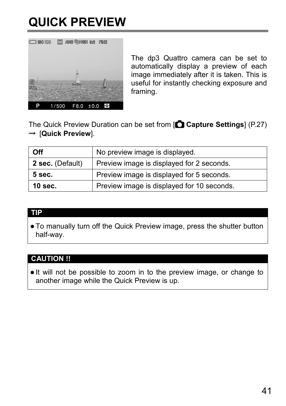 Quick preview | SIGMA DP3 Quattro User Manual | Page 41 / 142