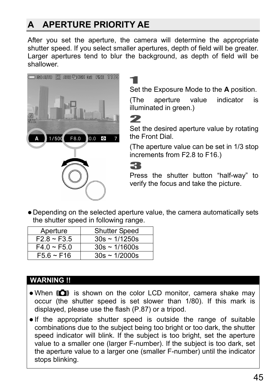 A aperture priority ae | SIGMA DP3 Quattro User Manual | Page 45 / 142