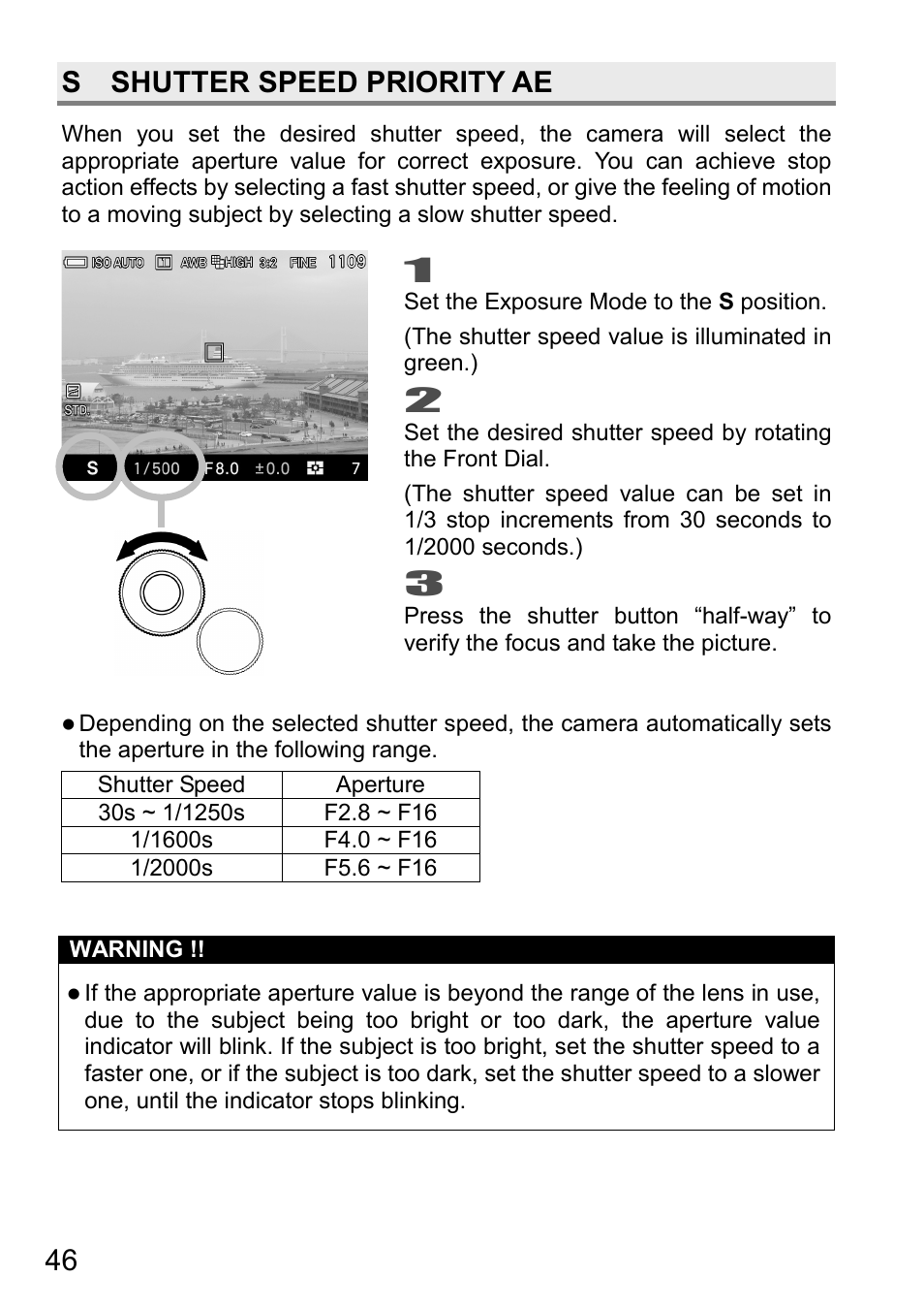 S shutter speed priority ae | SIGMA DP3 Quattro User Manual | Page 46 / 142
