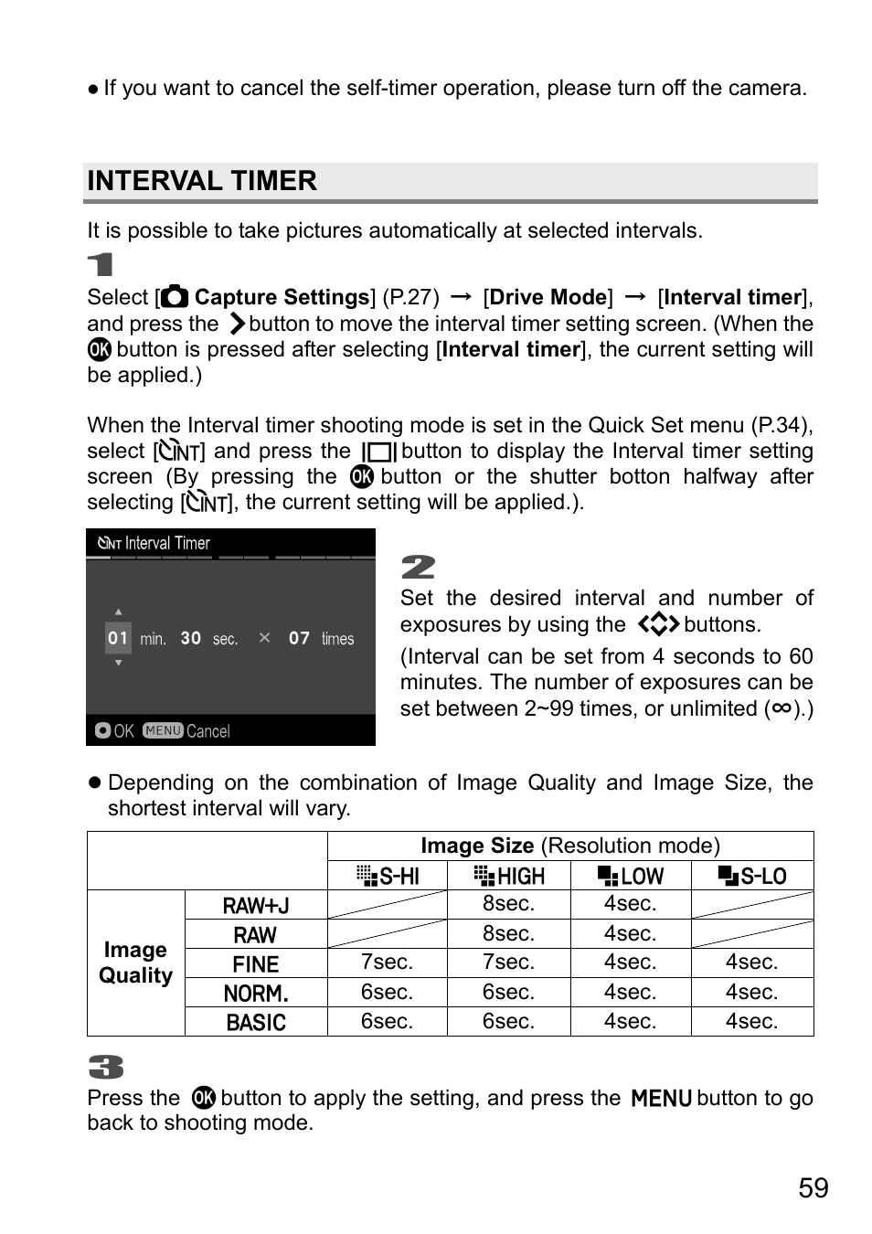 Interval timer | SIGMA DP3 Quattro User Manual | Page 59 / 142