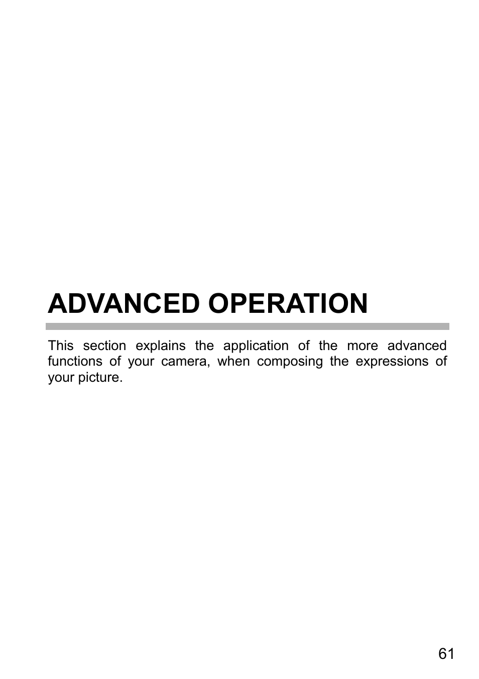 Advanced operation | SIGMA DP3 Quattro User Manual | Page 61 / 142