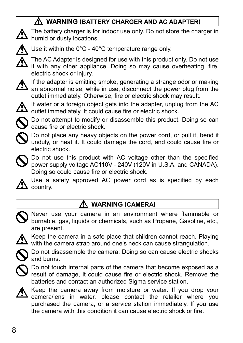 SIGMA DP3 Quattro User Manual | Page 8 / 142