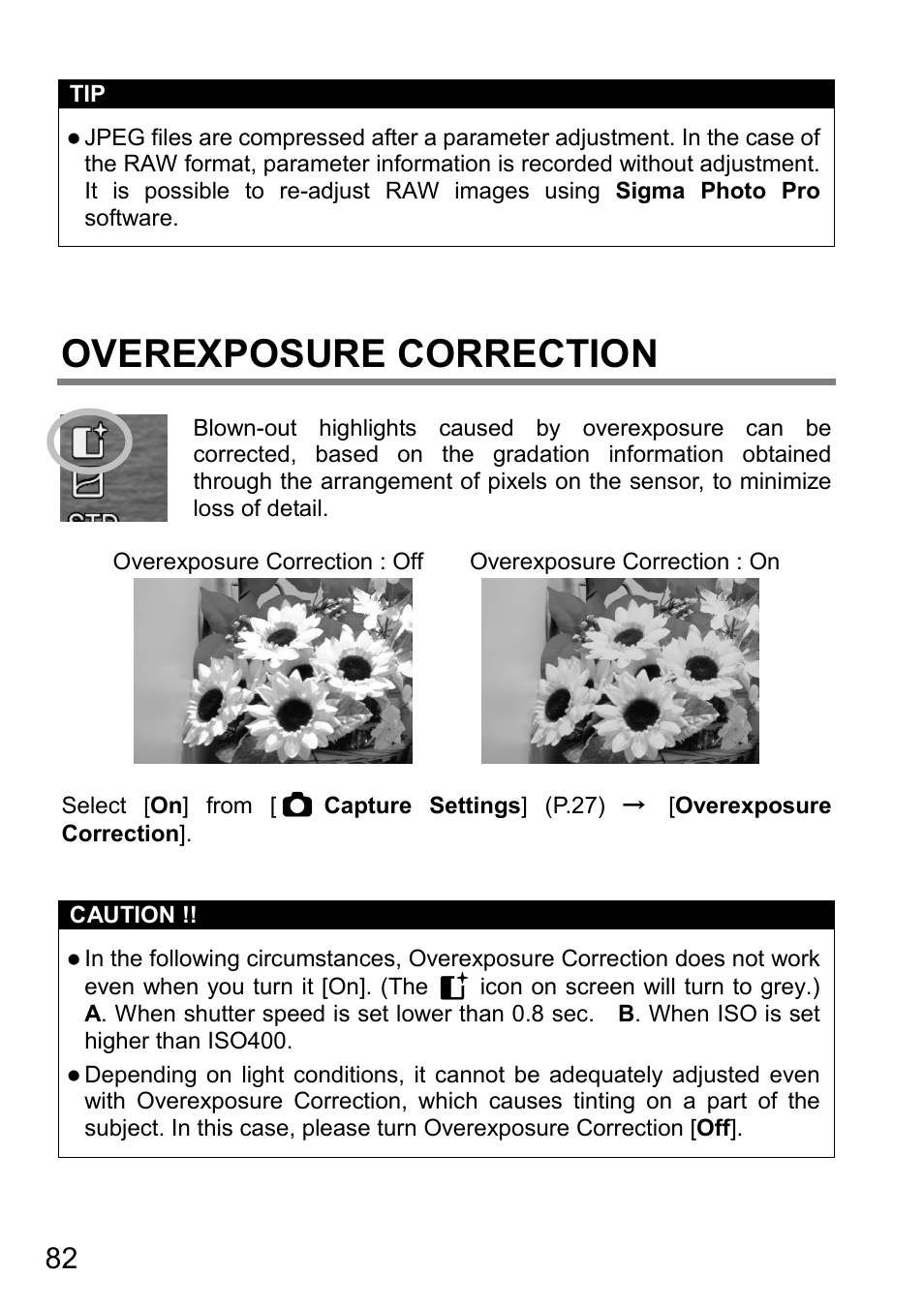 Overexposure correction | SIGMA DP3 Quattro User Manual | Page 82 / 142