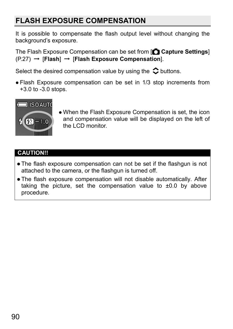 Flash exposure compensation | SIGMA DP3 Quattro User Manual | Page 90 / 142