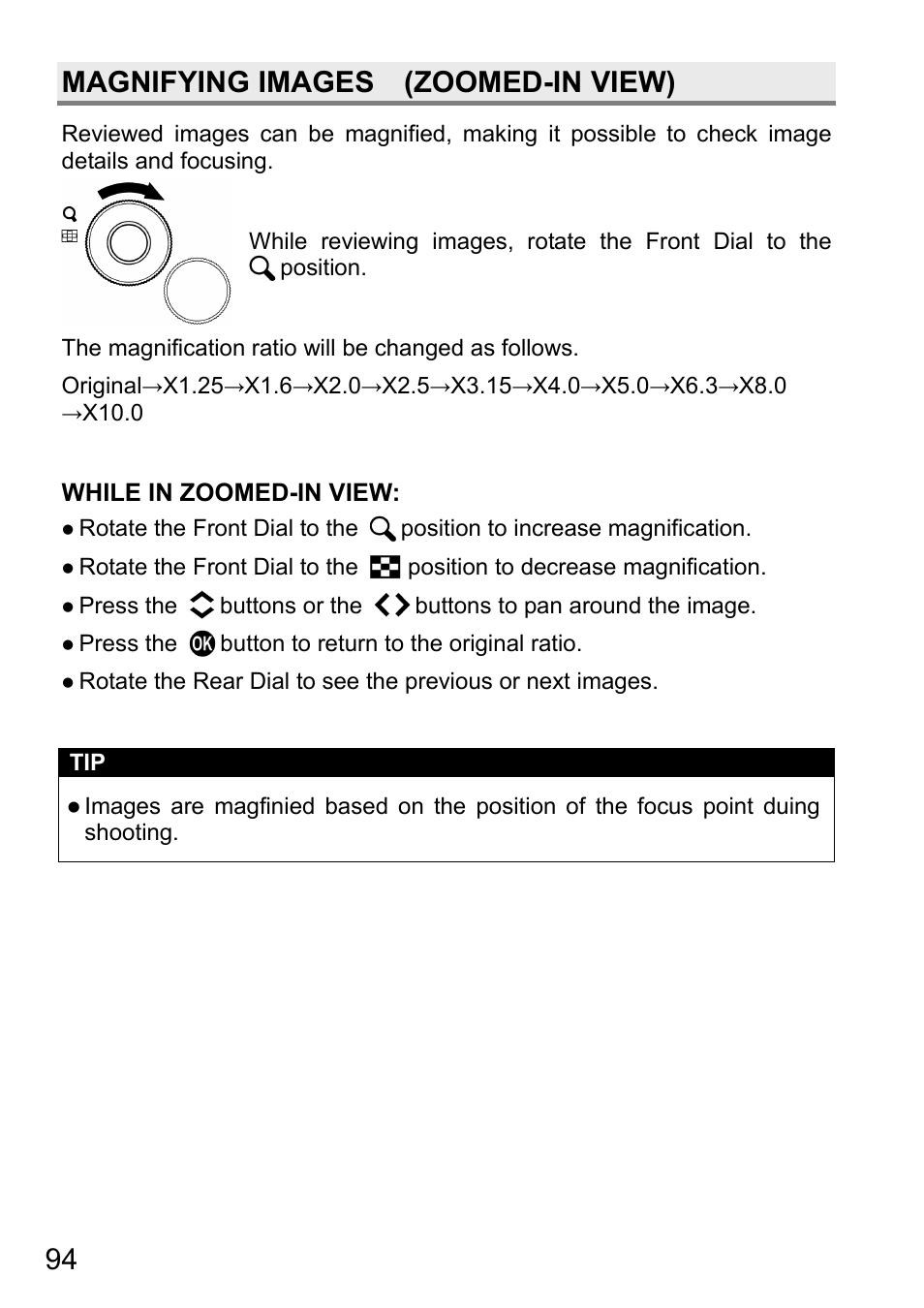 Magnifying images (zoomed-in view) | SIGMA DP3 Quattro User Manual | Page 94 / 142