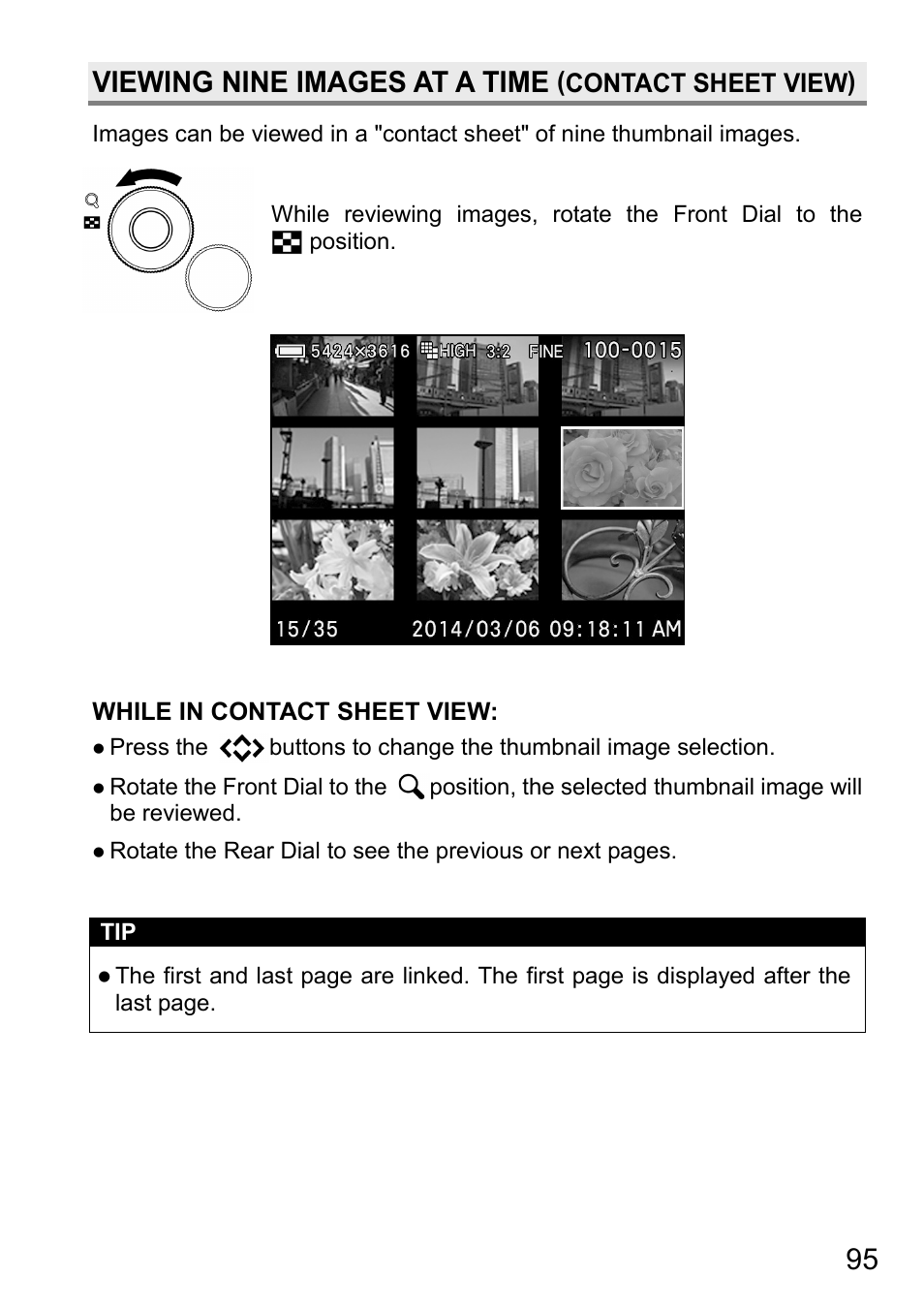 Viewing nine images at a time (contact sheet view), Viewing nine images at a time, Contact sheet view) | SIGMA DP3 Quattro User Manual | Page 95 / 142