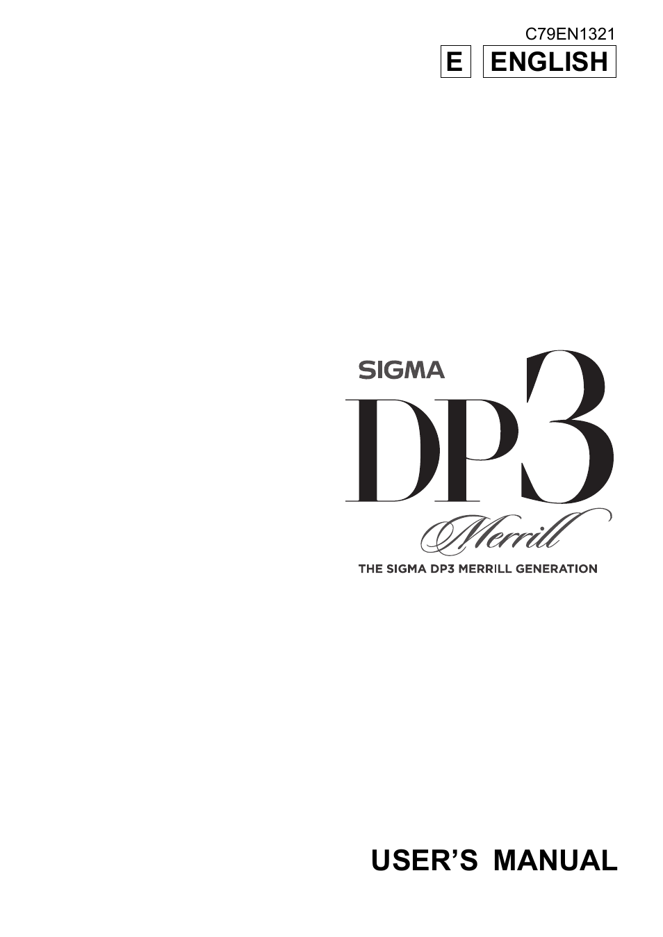 SIGMA DP3 Merrill User Manual | 130 pages