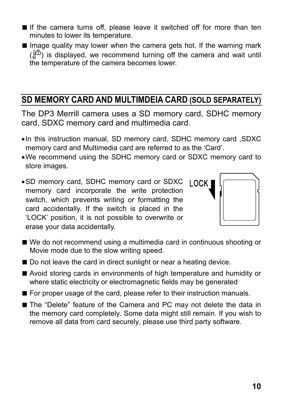 SIGMA DP3 Merrill User Manual | Page 11 / 130