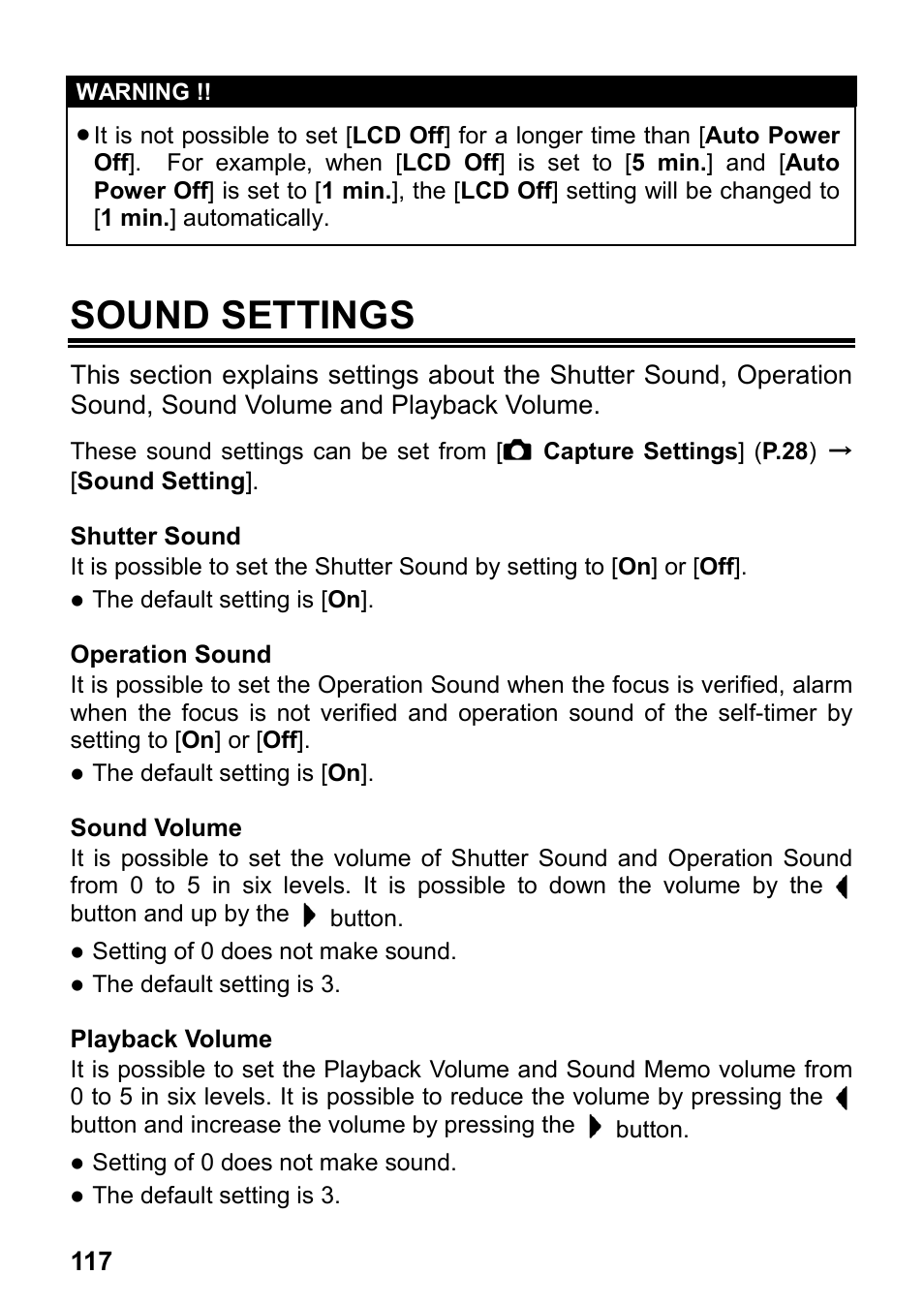 Sound settings | SIGMA DP3 Merrill User Manual | Page 118 / 130