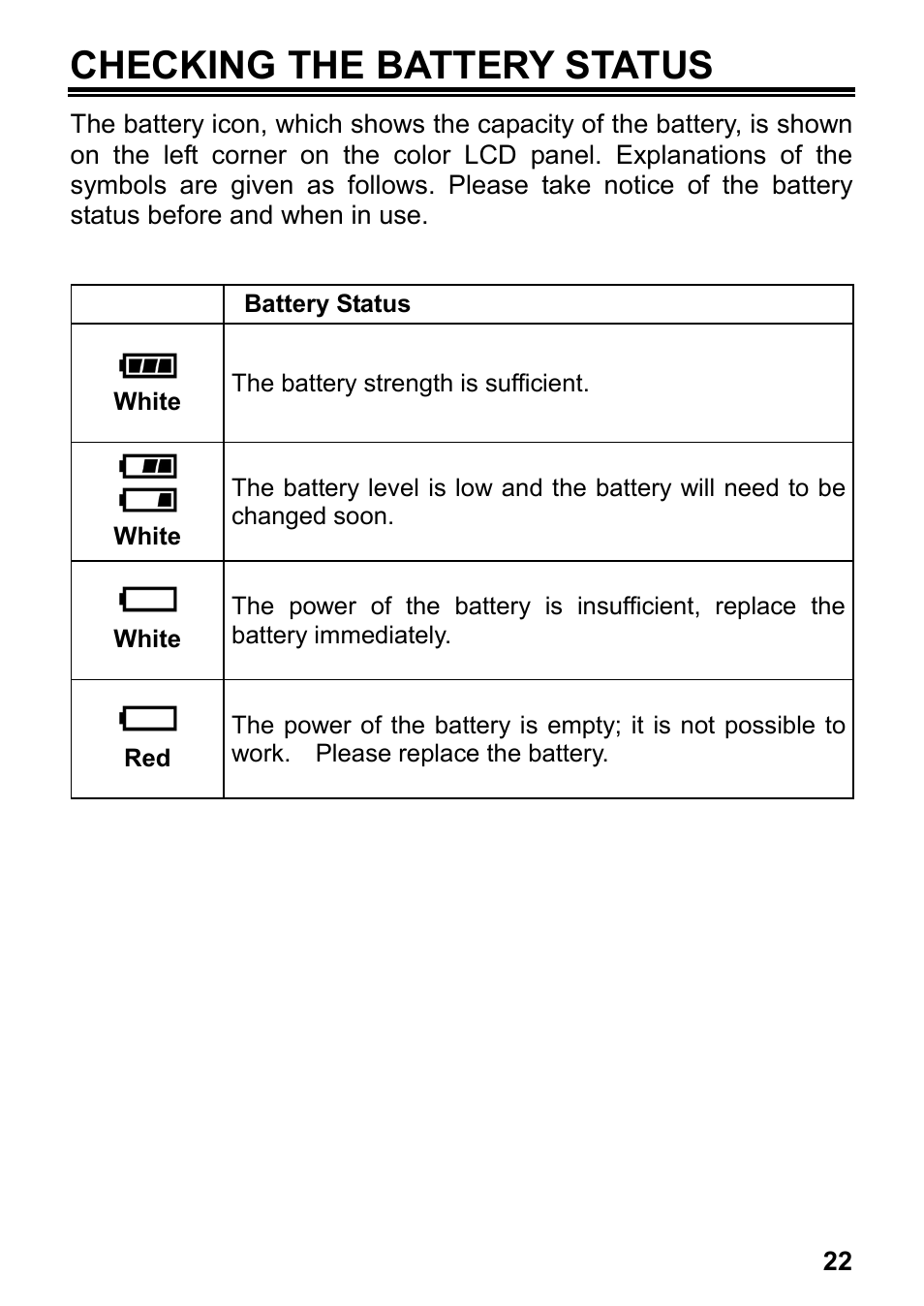 Checking the battery status | SIGMA DP3 Merrill User Manual | Page 23 / 130