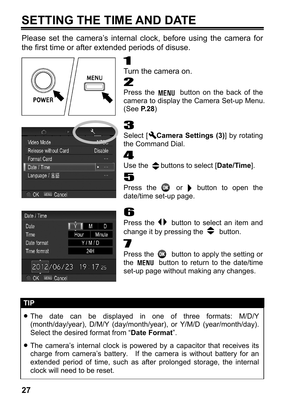 Setting the time and date | SIGMA DP3 Merrill User Manual | Page 28 / 130