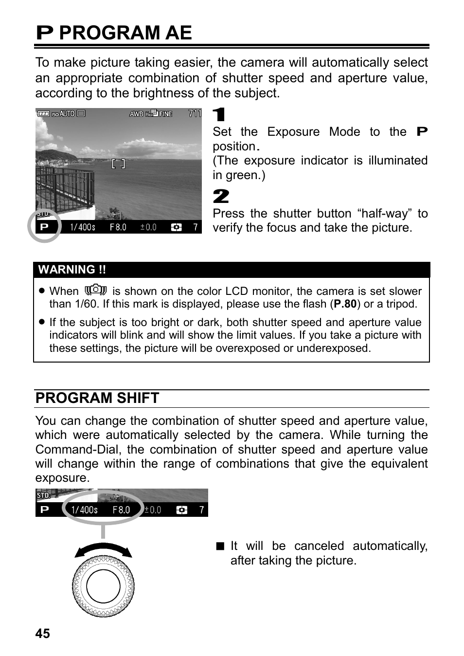 P program ae, Program shift | SIGMA DP3 Merrill User Manual | Page 46 / 130
