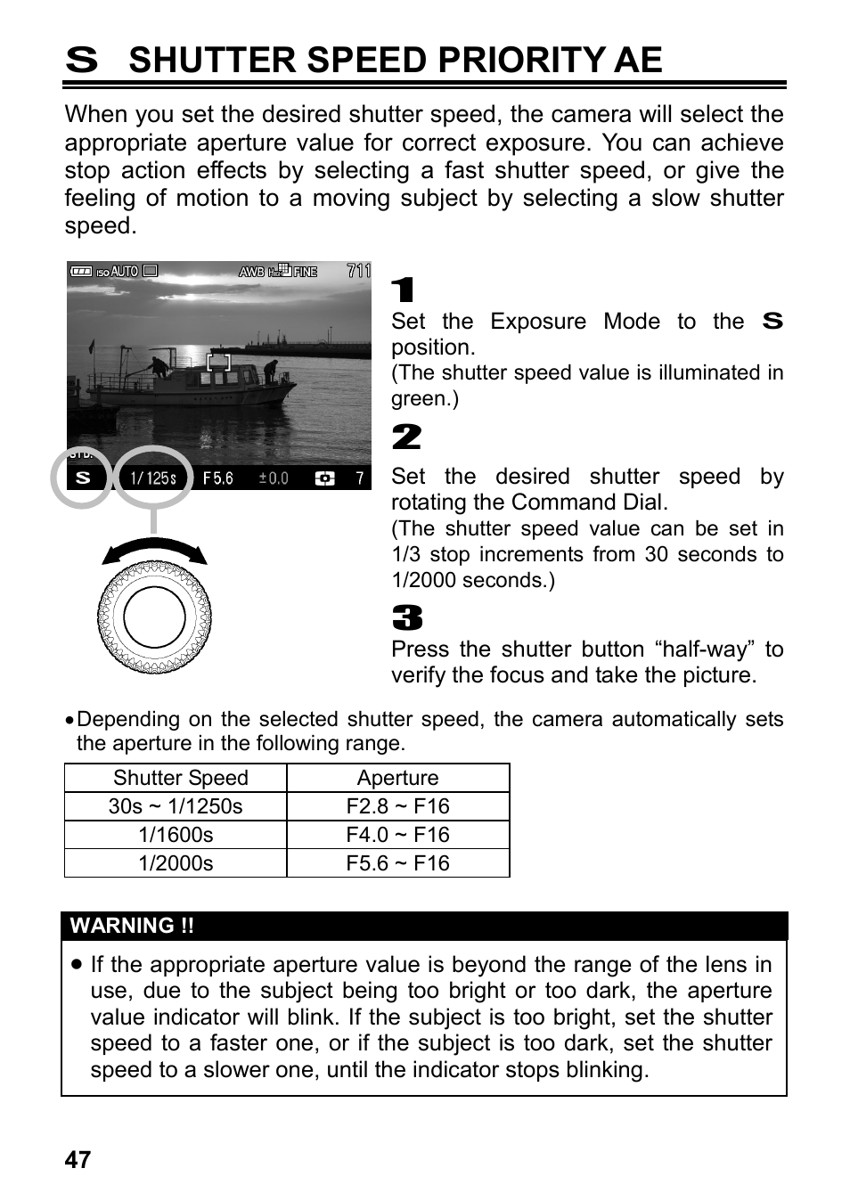 S shutter speed priority ae | SIGMA DP3 Merrill User Manual | Page 48 / 130