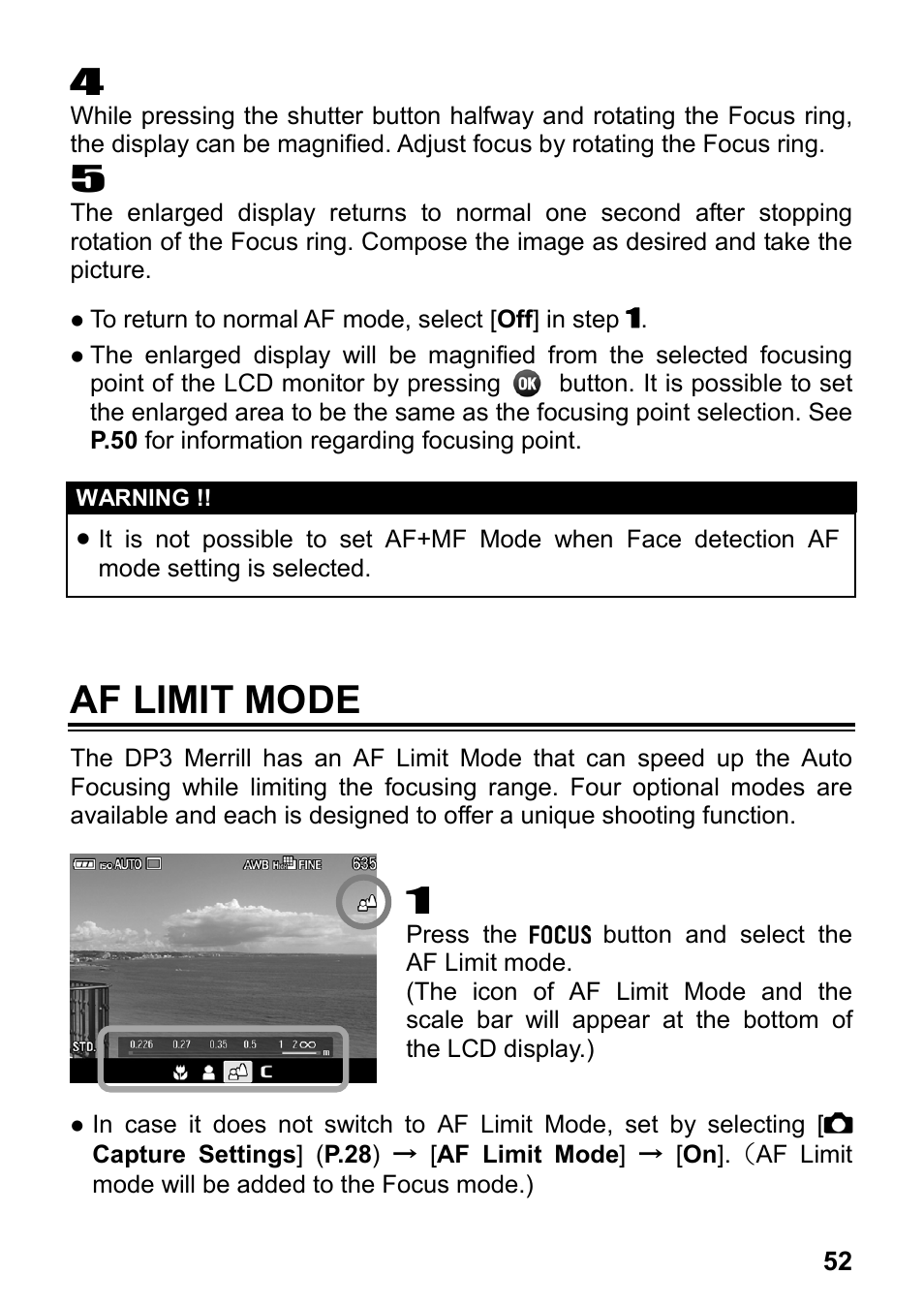 Af limit mode | SIGMA DP3 Merrill User Manual | Page 53 / 130