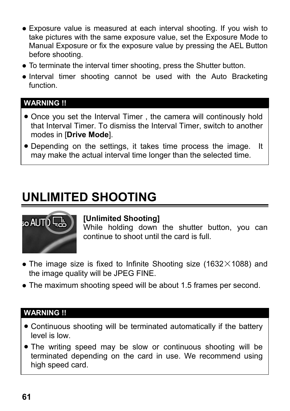 Unlimited shooting | SIGMA DP3 Merrill User Manual | Page 62 / 130