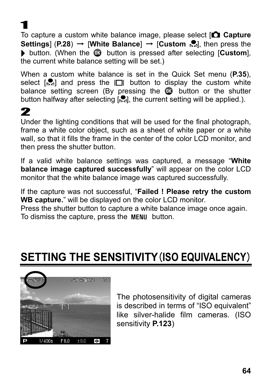 Setting the sensitivity （ iso equivalency | SIGMA DP3 Merrill User Manual | Page 65 / 130