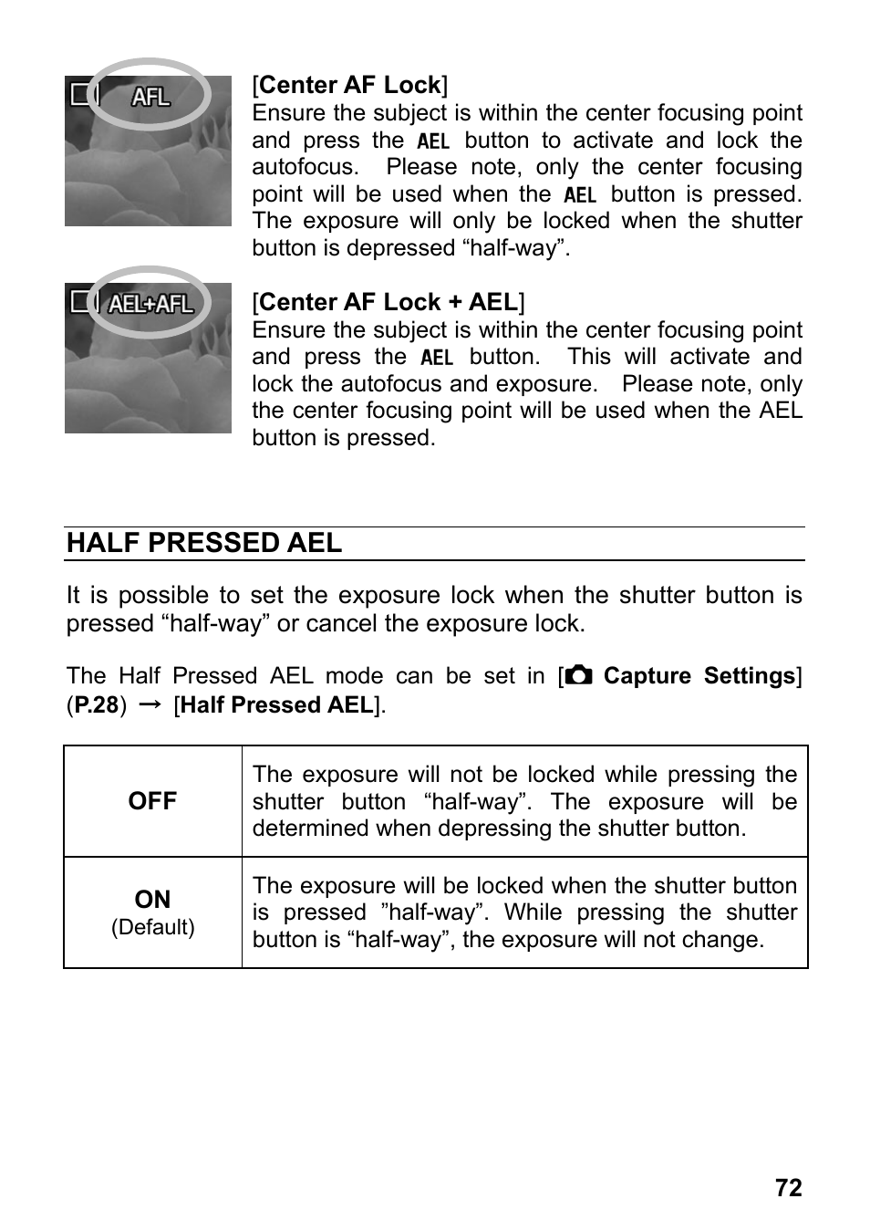 Half pressed ael | SIGMA DP3 Merrill User Manual | Page 73 / 130