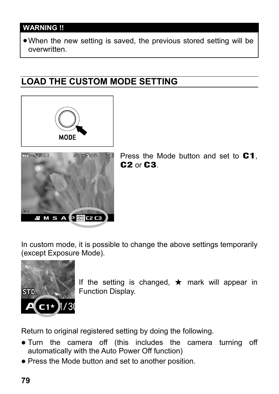 Load the custom mode setting | SIGMA DP3 Merrill User Manual | Page 80 / 130