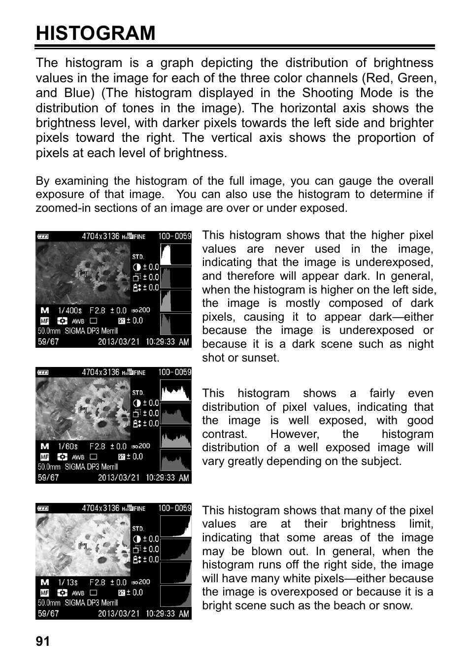 Histogram | SIGMA DP3 Merrill User Manual | Page 92 / 130