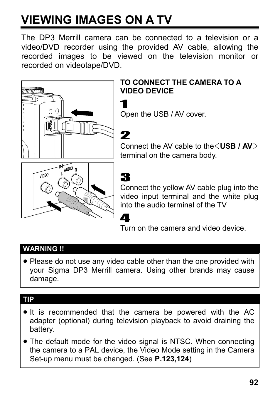 Viewing images on a tv | SIGMA DP3 Merrill User Manual | Page 93 / 130