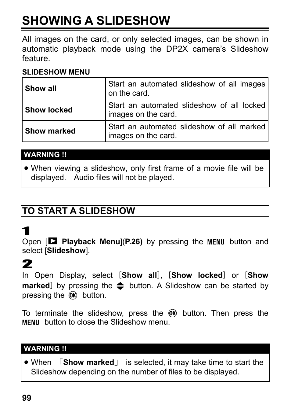 Showing a slideshow | SIGMA DP2x User Manual | Page 100 / 123