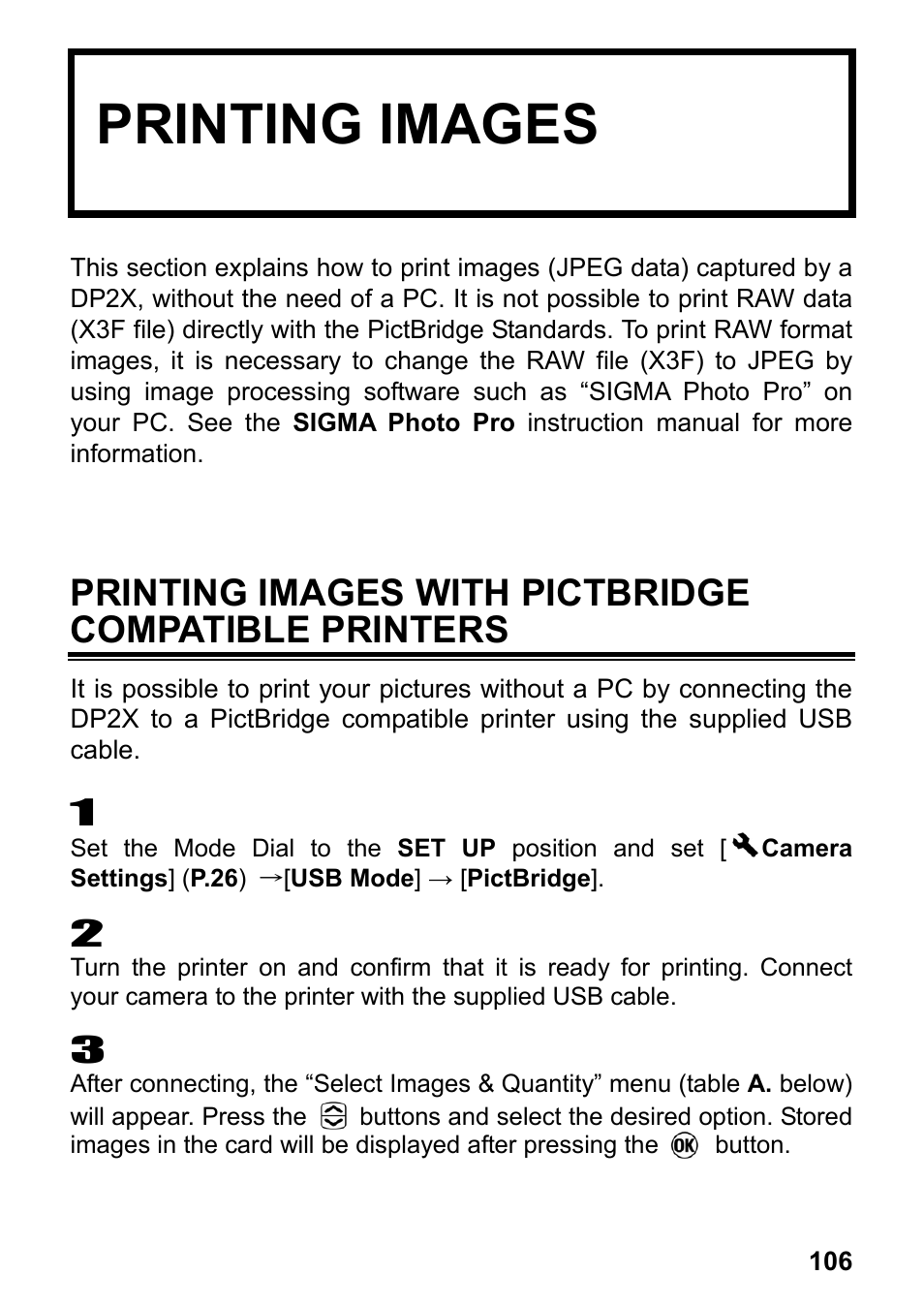 Printing images | SIGMA DP2x User Manual | Page 107 / 123