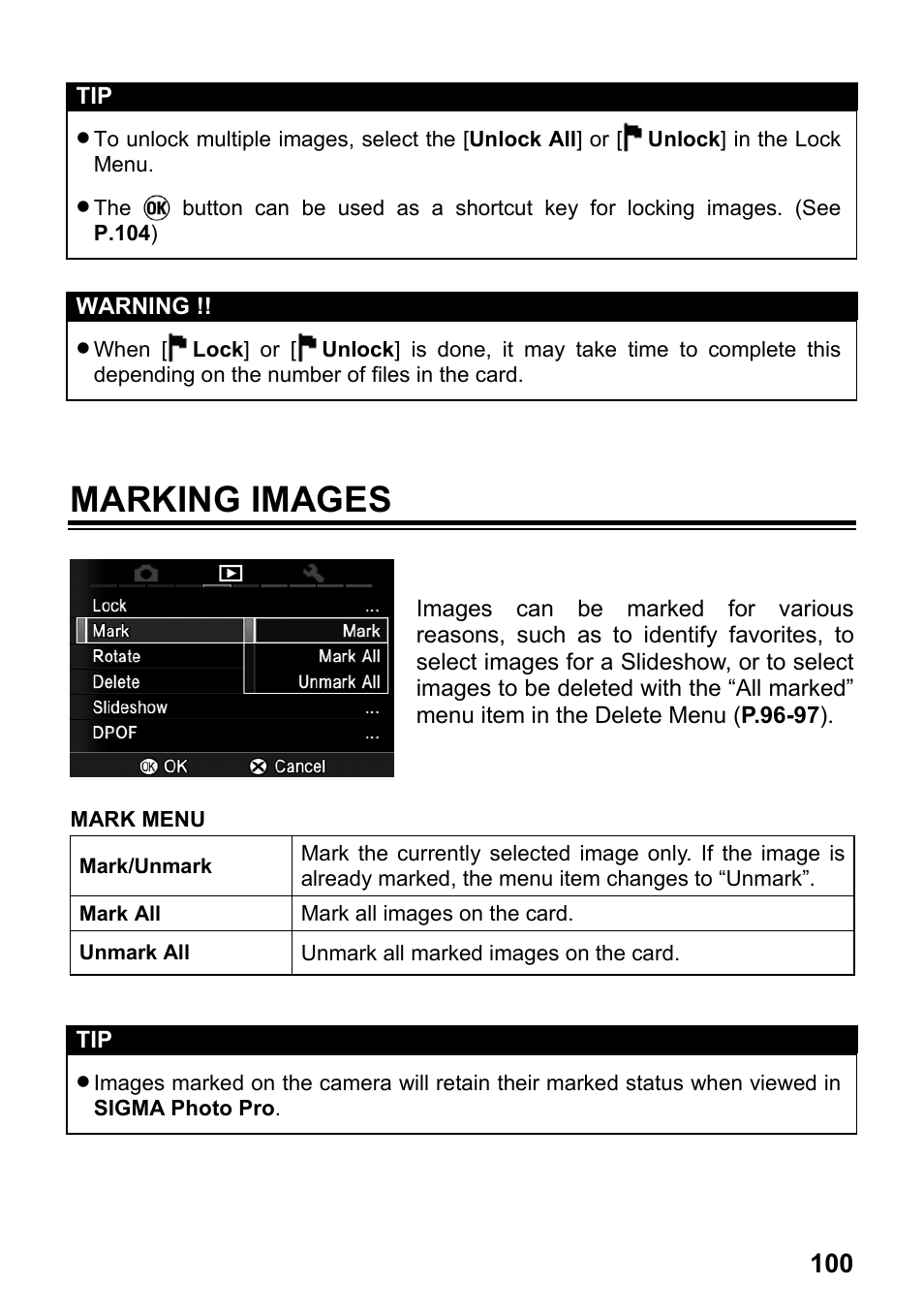 Marking images | SIGMA SD1 User Manual | Page 101 / 129