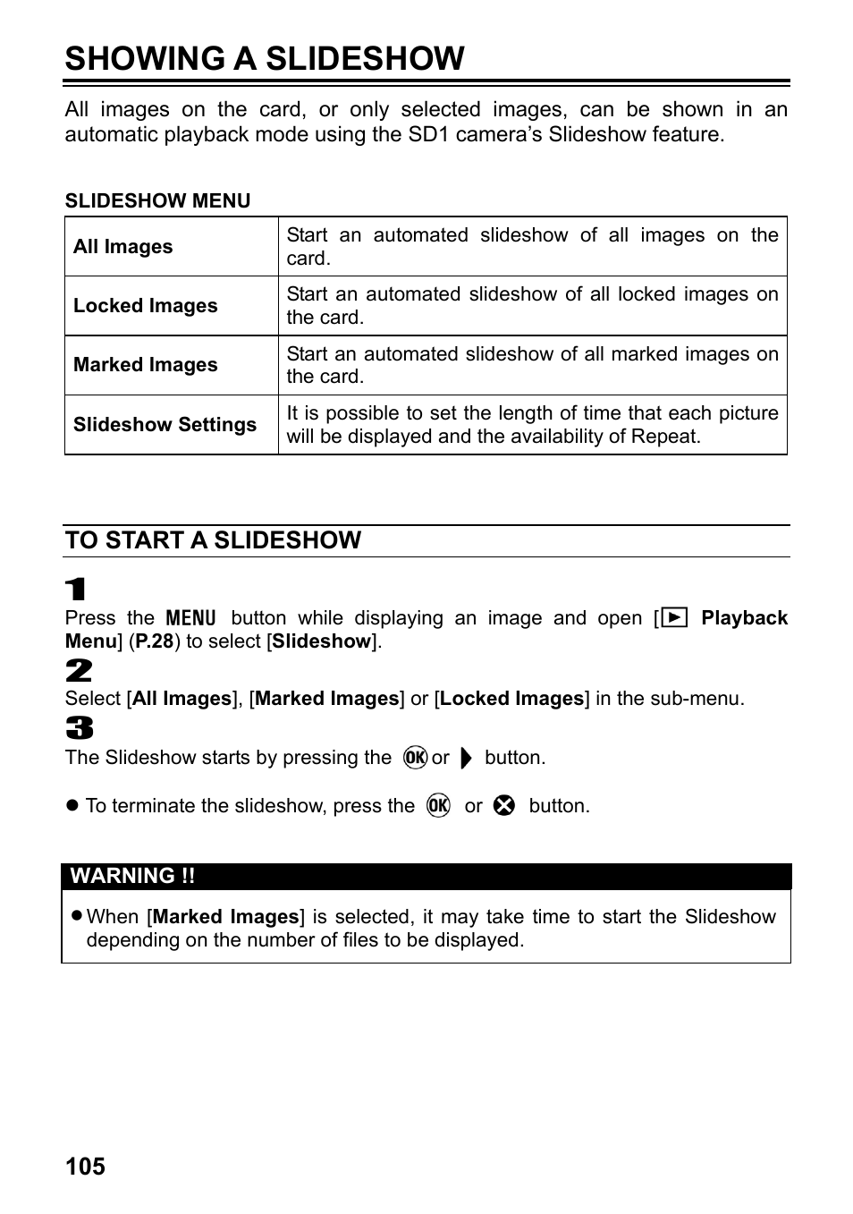 Showing a slideshow | SIGMA SD1 User Manual | Page 106 / 129