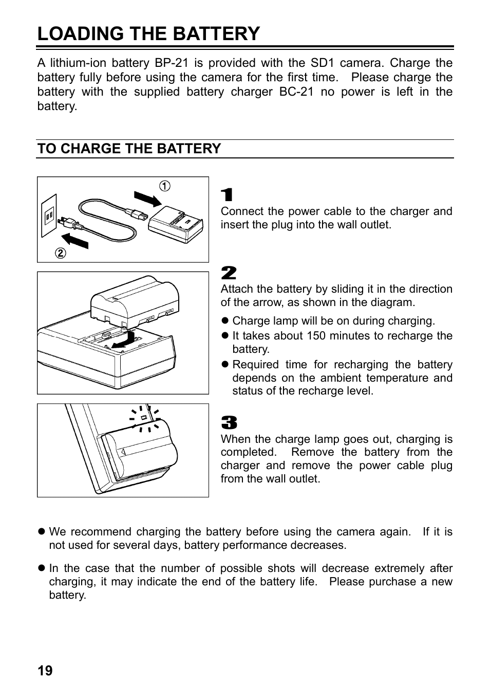 Loading the battery | SIGMA SD1 User Manual | Page 20 / 129
