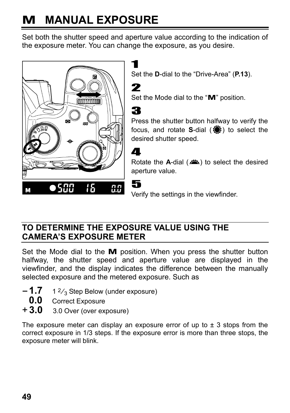 M manual exposure | SIGMA SD1 User Manual | Page 50 / 129