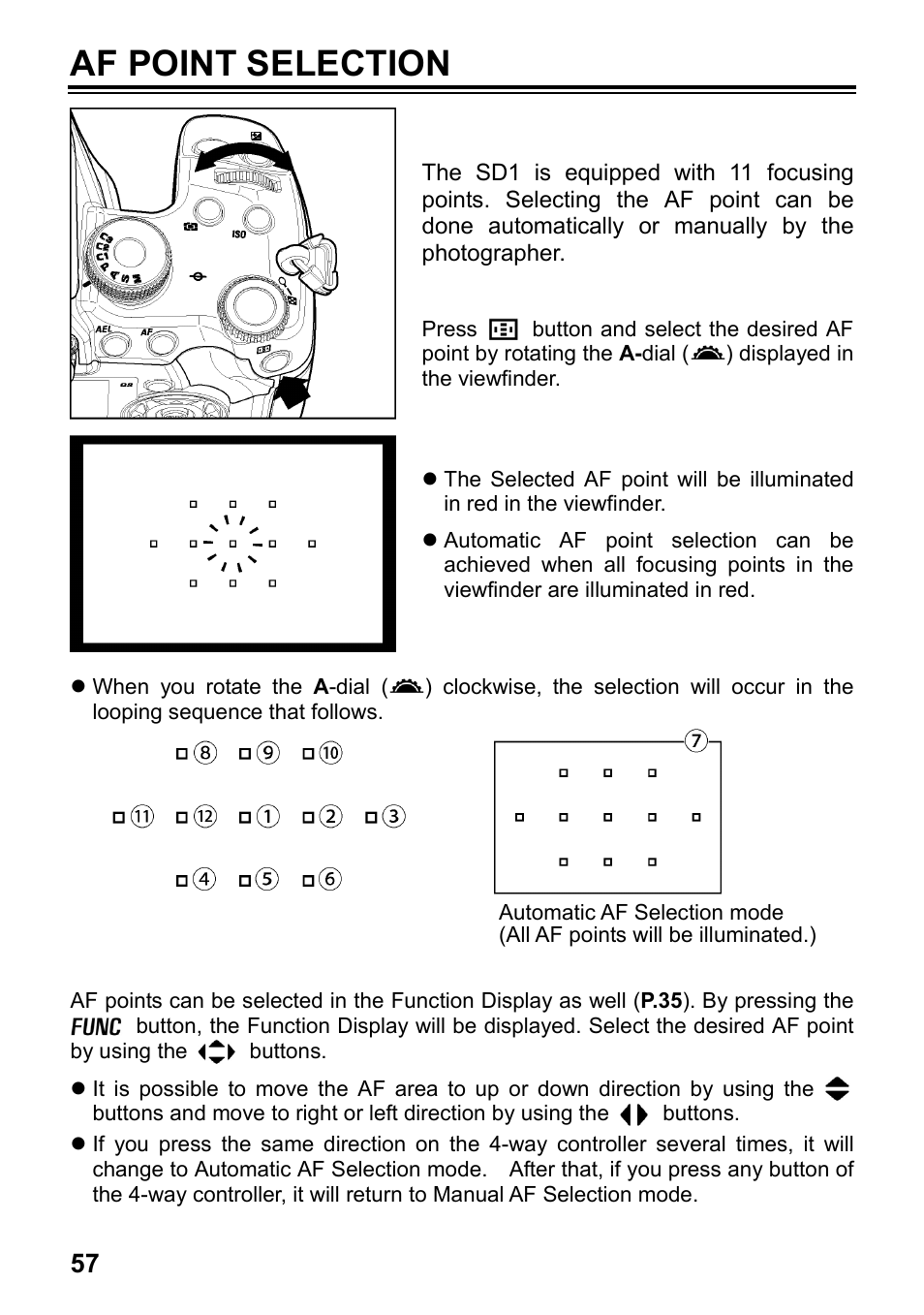 Af point selection | SIGMA SD1 User Manual | Page 58 / 129