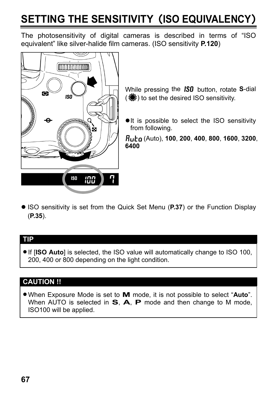 Setting the sensitivity （ iso equivalency | SIGMA SD1 User Manual | Page 68 / 129