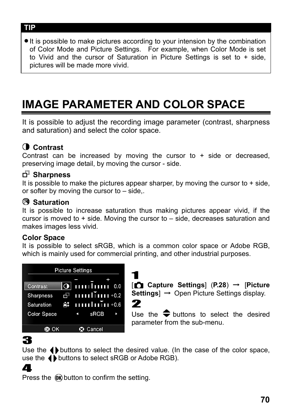Image parameter and color space | SIGMA SD1 User Manual | Page 71 / 129