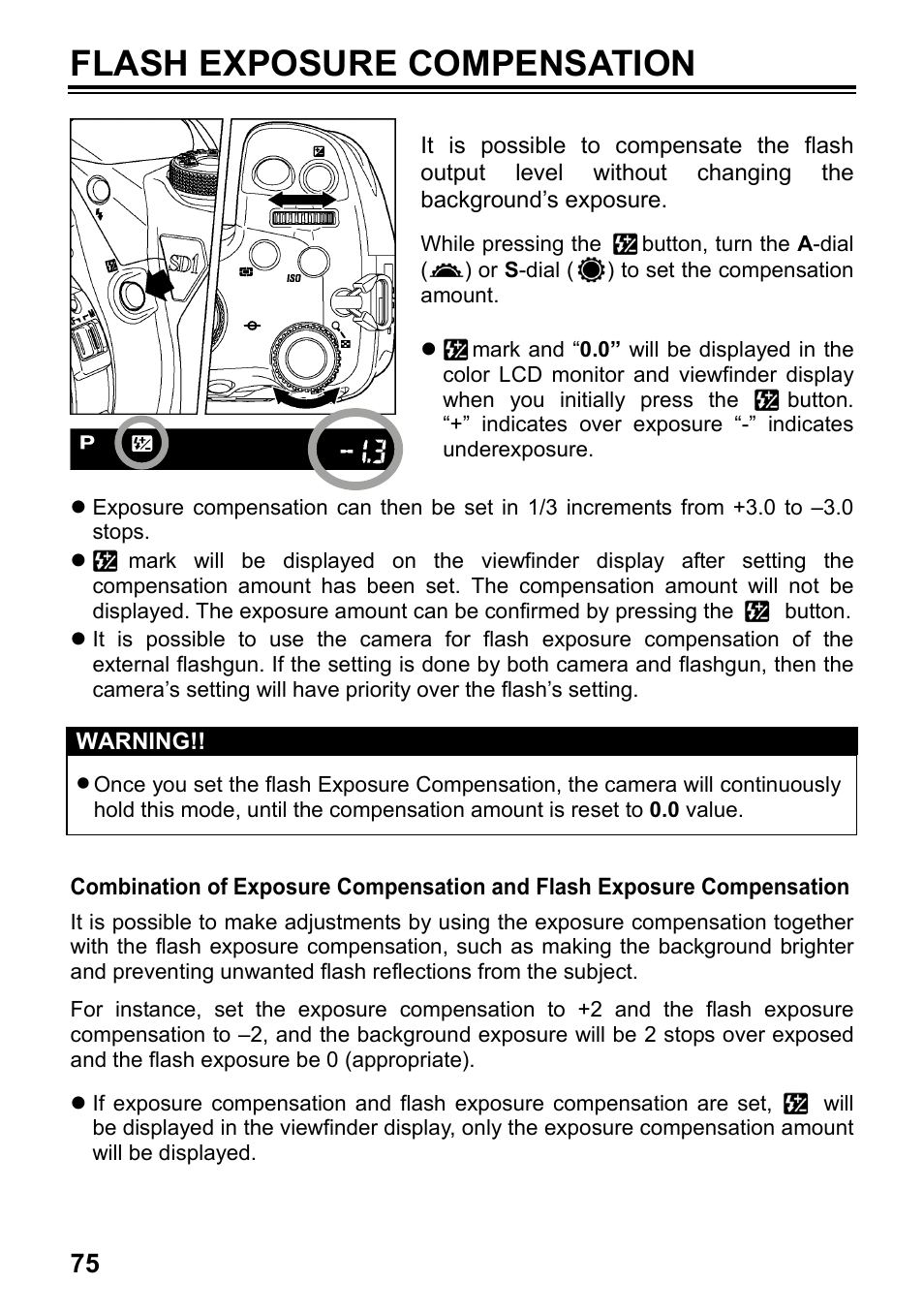 Flash exposure compensation | SIGMA SD1 User Manual | Page 76 / 129
