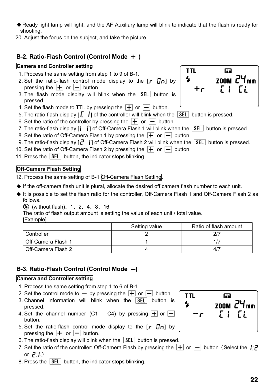 SIGMA ELECTRONIC FLASH EF-610 DG SUPER SO-ADI (ソニー用) User Manual | Page 23 / 128