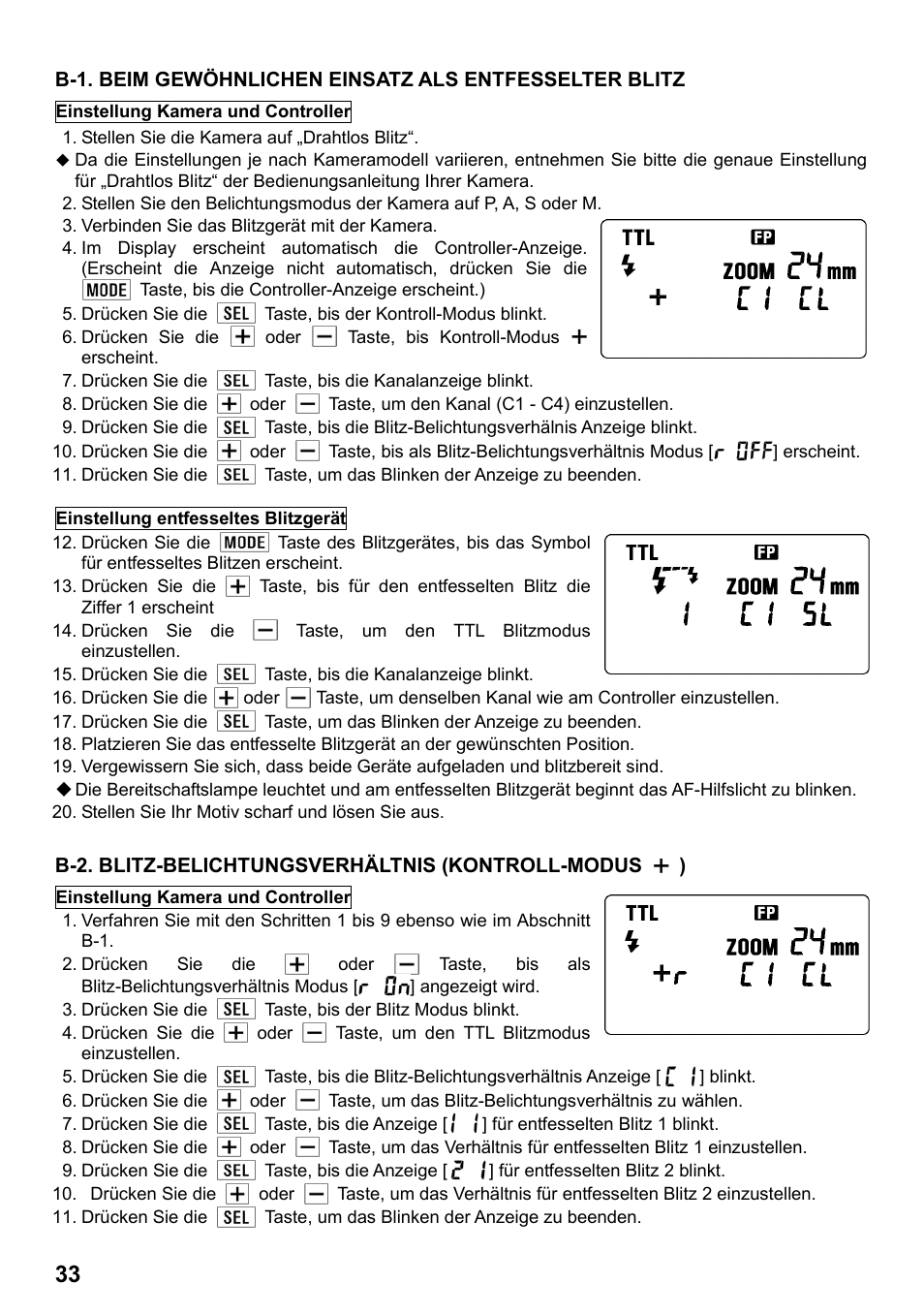 SIGMA ELECTRONIC FLASH EF-610 DG SUPER SO-ADI (ソニー用) User Manual | Page 34 / 128